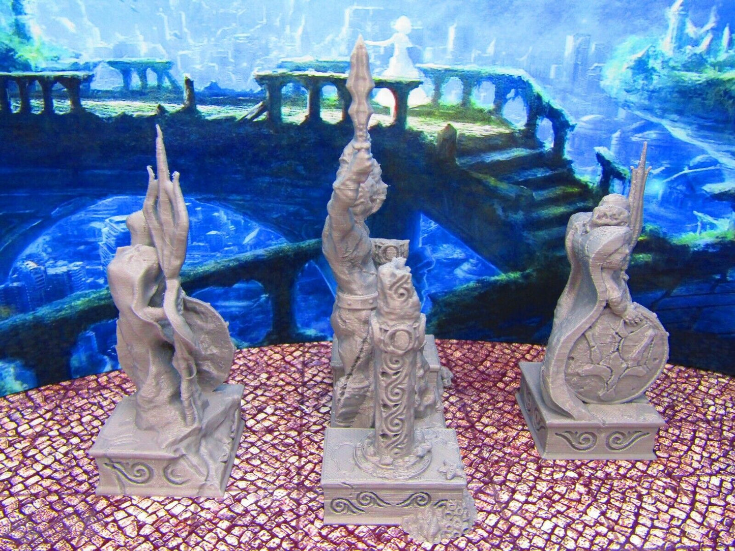 Atlantis Deep Sea Warrior Atlantean Statues Scenery Scatter Terrain Props