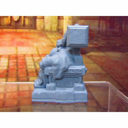 Dwarven King on Stone Dwarf Throne Mini Miniature Dwarf 3D Printed Model 28/32mm