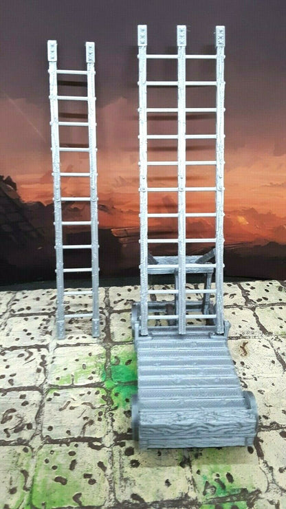 Castle Siege Ladders Siege Weapon Scatter Terrain 3D Printed Dungeons & Dragons