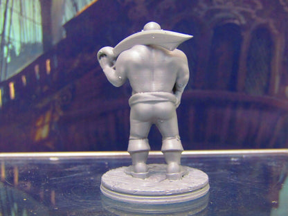 Fat Human Pirate Crewman w/ Cutlass Mini Miniature Figure 3D Printed Model