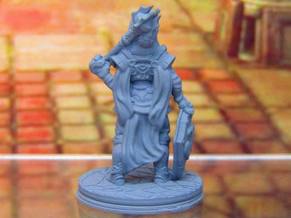 Female Paladin Knight Holy Order of Ash Mini Miniature 3D Printed Model 28/32mm