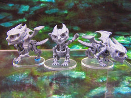 3pc Baby Bone Skeleton Dragons Pets Familiars Mini Miniatures 3D Printed Model