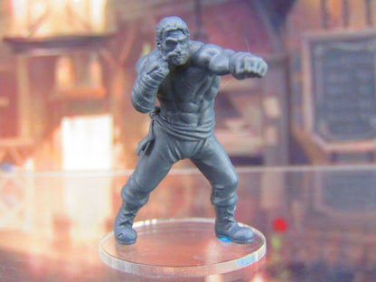 Human Boxer Bar Room Brawler B Mini Miniature Figure 3D Printed Model 28/32mm