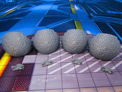 8 pc Battlefield Round Energy Shields Miniature Scatter Terrain Scenery