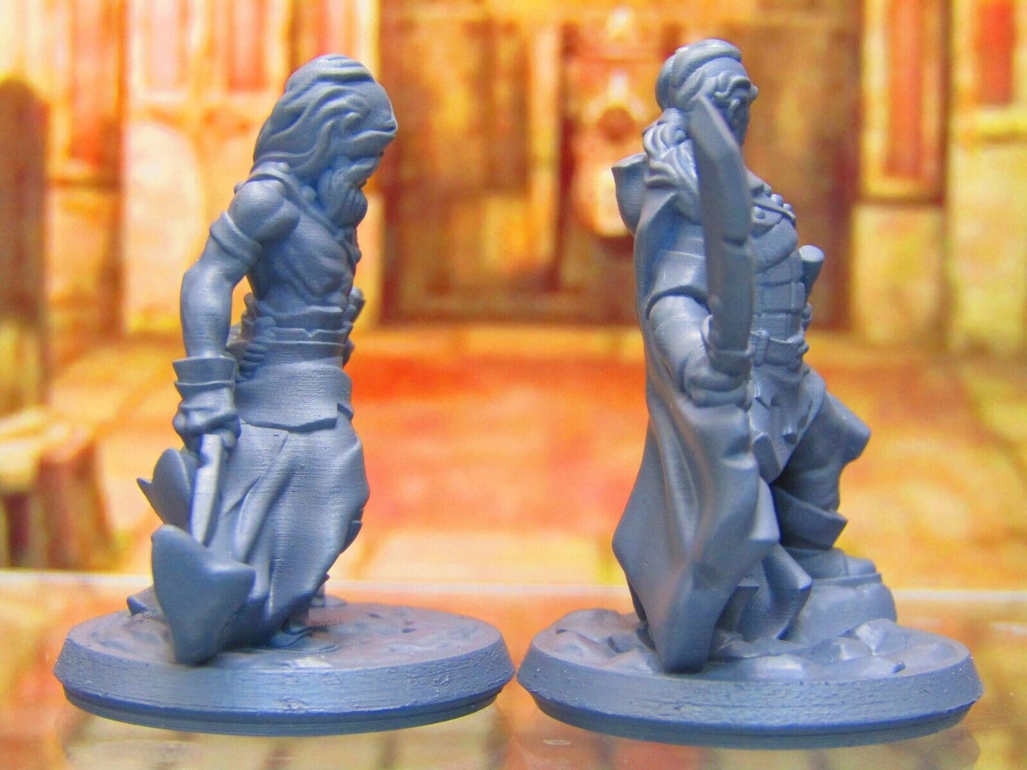 Human Bandit Rogue Mercenary Pair Mini Miniature Figure 3D Printed Model 28/32mm