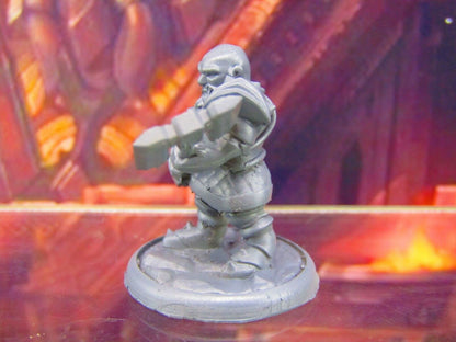 Gray Dwarf w/ Double Bladed Axe Mini Miniature Figure 3D Printed Model 28/32mm