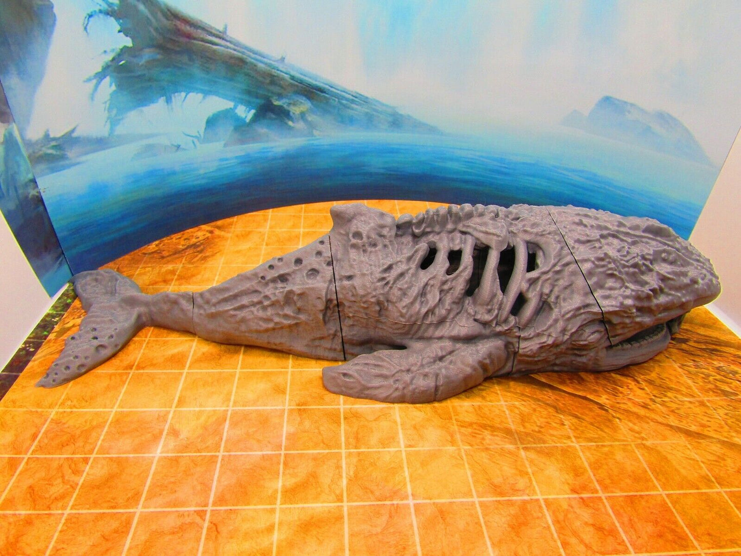 Large Beached Dead Whale Carcass Lair Hideout Terrain Scenery 3D Printed Model