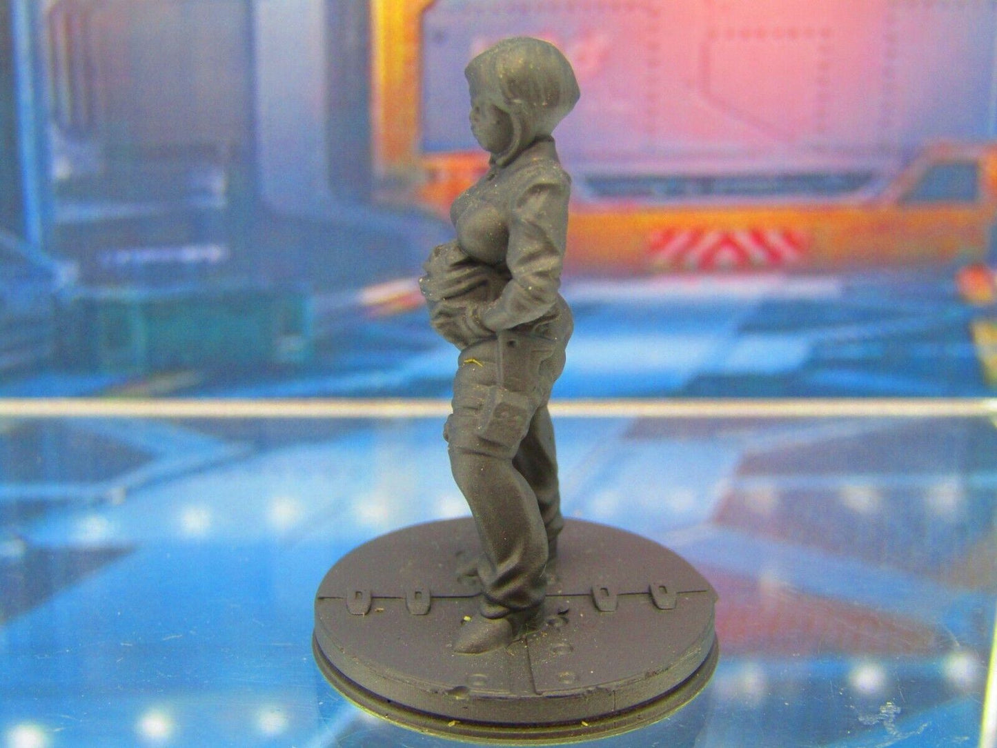 Alien Spaceship Female Fighter Pilot Mini Miniature Figure 3D Printed Model