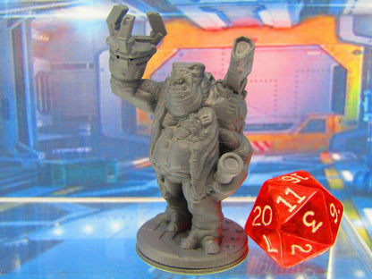 Alien Space Brute Basher Cyborg Muscleman Mini Miniature Figure 3D Printed Model