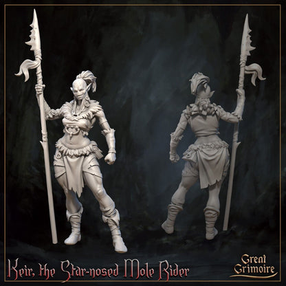 Keir Female Mole Rider Mini Miniature Model Figure RPG Tabletop Gaming D&D