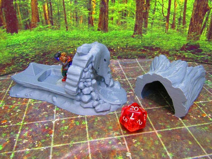 Hollowed Log Tree House Hut Scatter Terrain Scenery 3D Printed Figure Model