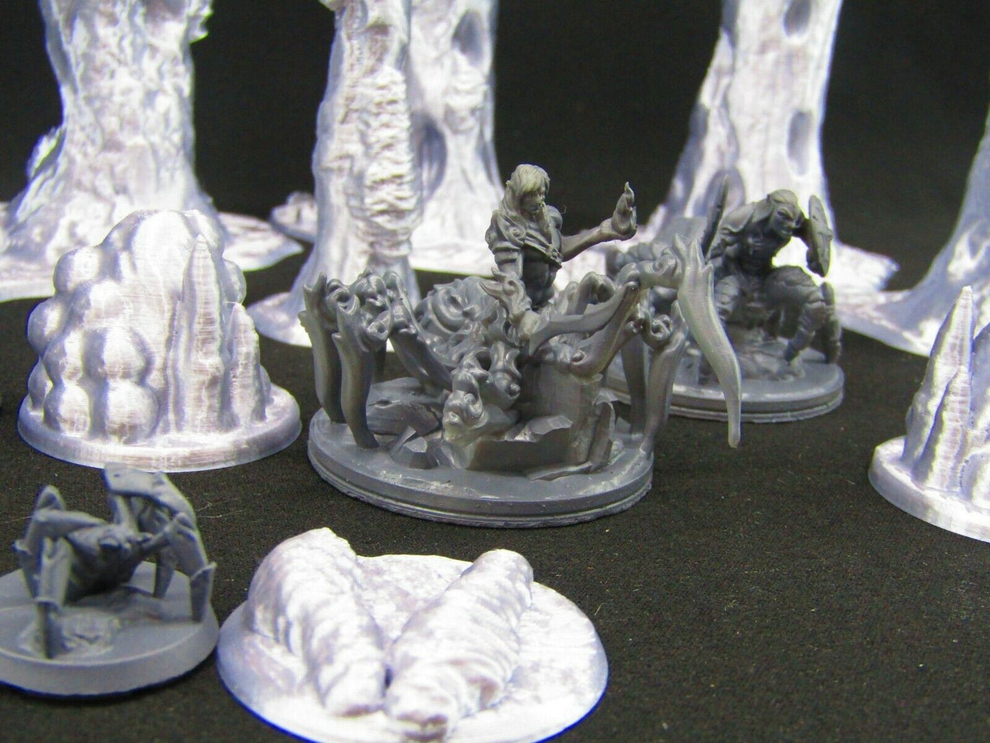 Spider Lair w/ Spiders & Spider Elf Hybrids Scatter Terrain Scenery 3D Print