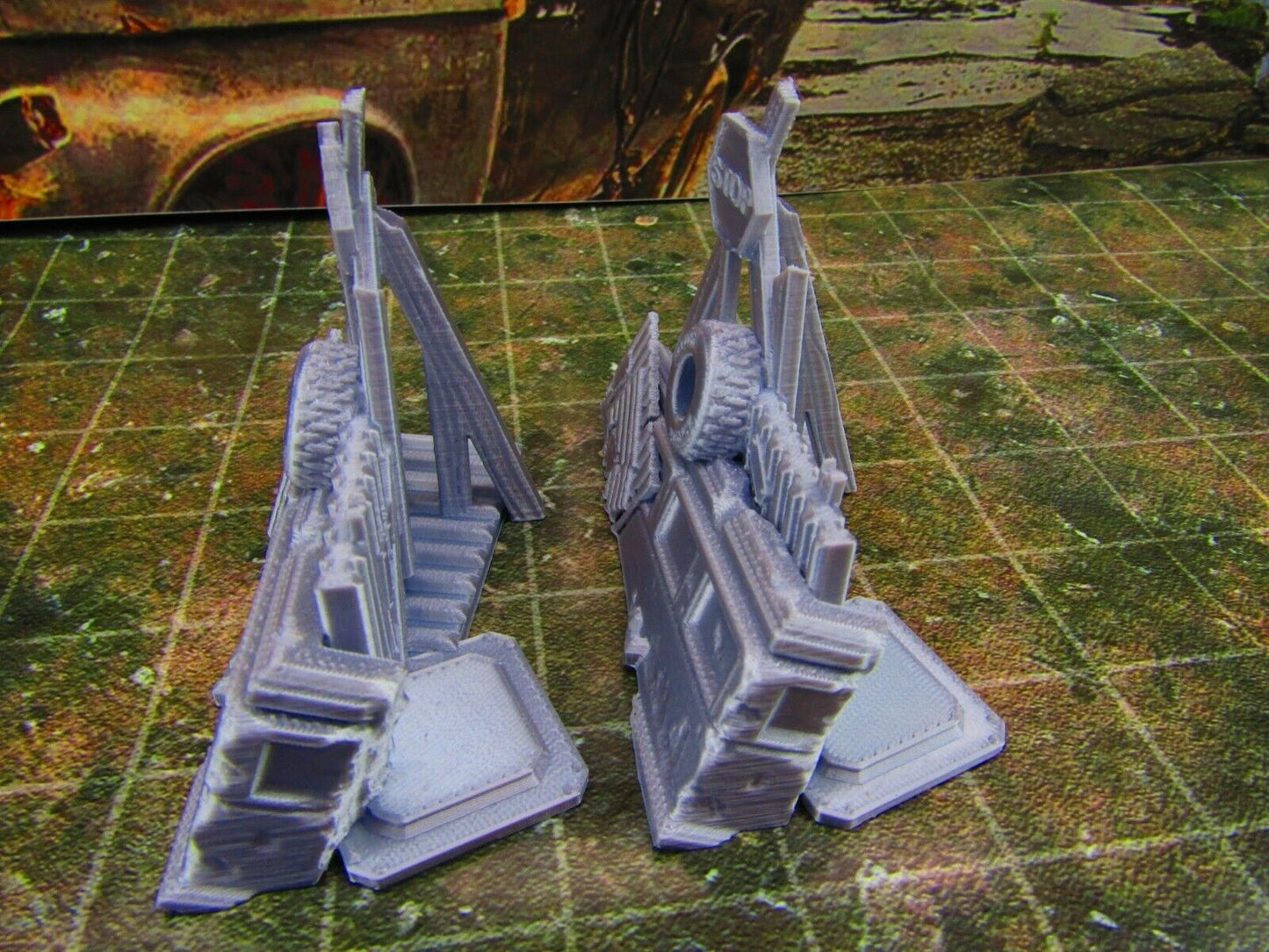 2pc Building Rubble Straight Brick Barricade Scatter Terrain Scenery Wasteland A