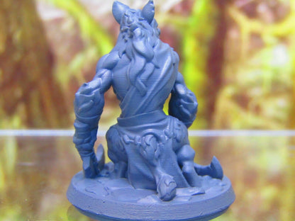 Hyenaman Fighter Warrior Soldier w/Spear/Shield Mini Figure 3D Printed Model