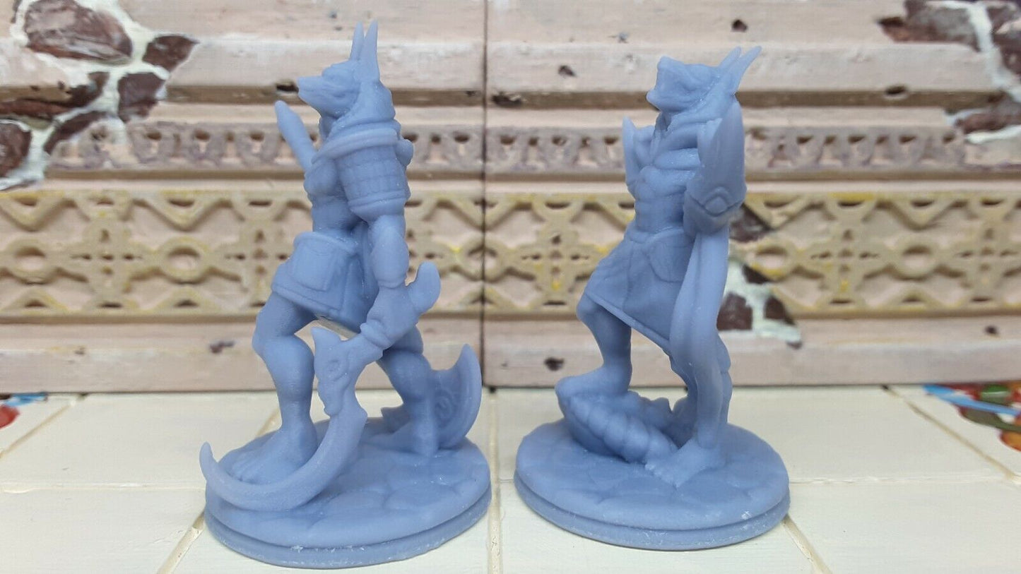 Egyptian Anubis Warrior Pair Mini Miniature Figure 28/32mm D&D 3D Printed Resin