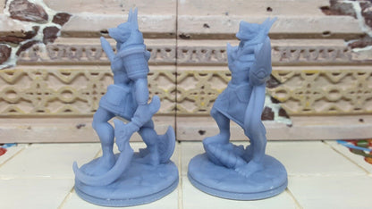 Egyptian Anubis Warrior Pair Mini Miniature Figure 28/32mm D&D 3D Printed Resin