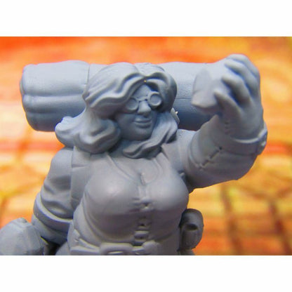 Female Dwarven Artificer Archaeologist Mini Miniature Dwarf 3D Printed Model