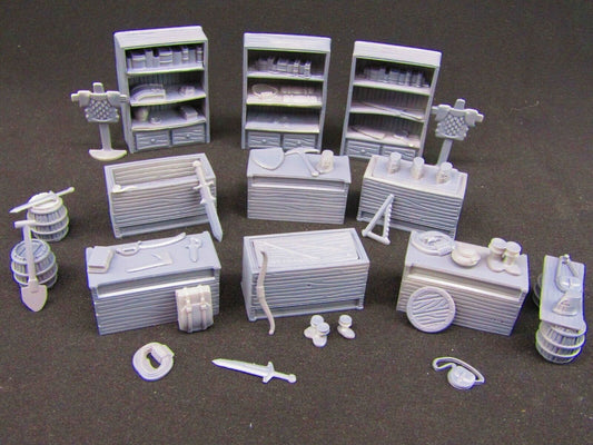 Merchant Weapon Trader Equipment Shop Items Scatter Terrain Props Scenery 3D