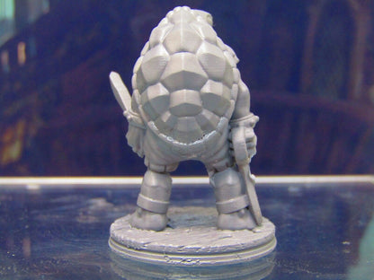 Tortle Pirate Dual Wielding Mini Miniature Figure 3D Printed Model 28/32mm Scale