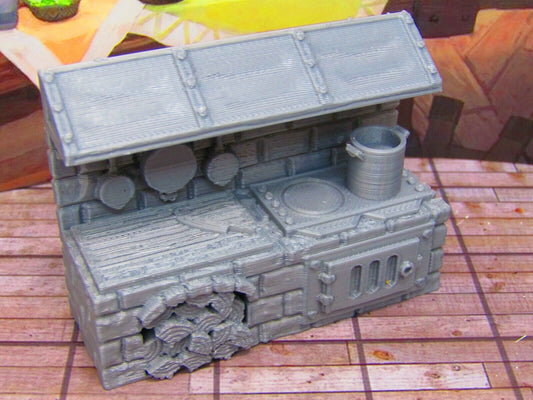 Inn Tavern Restaurant Kitchen Fire Stove w/ Hood Scenery Scatter Terrain Props