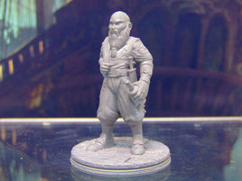Bearded Human Pirate Crewman w/ Liquor Bottle Miniature Figure 3D Printed Model