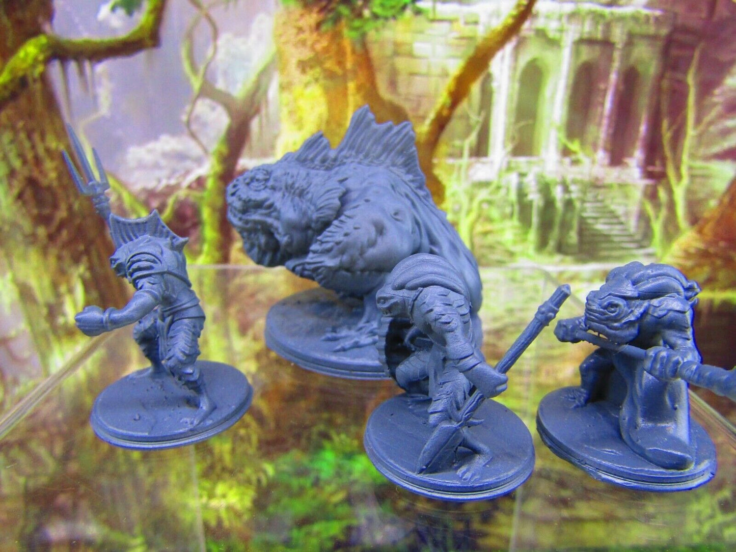 4pc Deepfin Tribe Marloch Race & Monstrosity Mini Miniature Figure 3D Printed