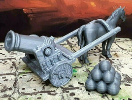 Large Horse Drawn Cannon "Thumper" Siege Weapon 3D Printed Dungeons & Dragons