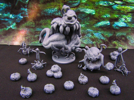 17pc Pumpkin Jack-O-Lanter and Pumpkins Bight Monsters Scatter Terrain Scenery