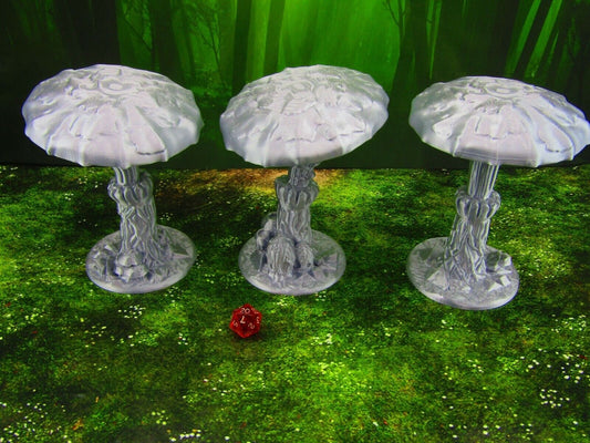 3pc Large Mushroom Trees Forest Set Scatter Terrain Scenery Mini Miniature Model