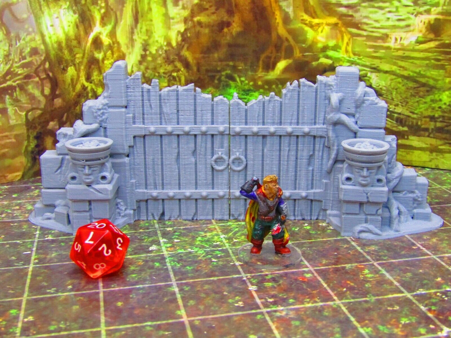 Jungle Temple Entrance Gateway Doors Scatter Terrain Scenery 3D Printed Model