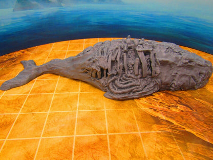 Beached Dead Whale Carcass Corpse Scatter Terrain Scenery 3D Printed Model