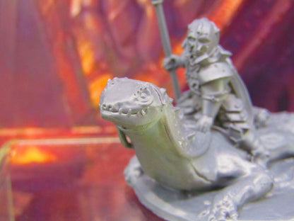 Lizard Mounted Warrior w/ Spear Mini Miniature Figure 3D Printed Model 28/32mm