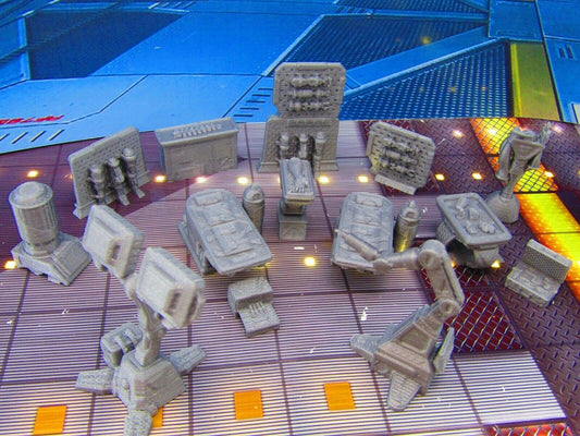 17pc Black Market Unlicensed Doctor's Office Laboratory Set Scenery SciFi Rpg