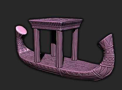 5 Piece Egyptian Barge and Undead Mummy Minis Scatter Terrain Tabletop Scenery