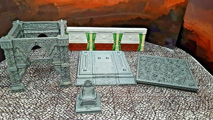 4 Piece Sultan/King's Throne & Dais Scatter Terrain Tabletop Scenery Gaming Mini