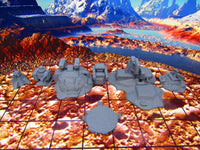 
              7 Piece Ground Surface Defense Installations Set Starfinder Fleet Scale Starship
            