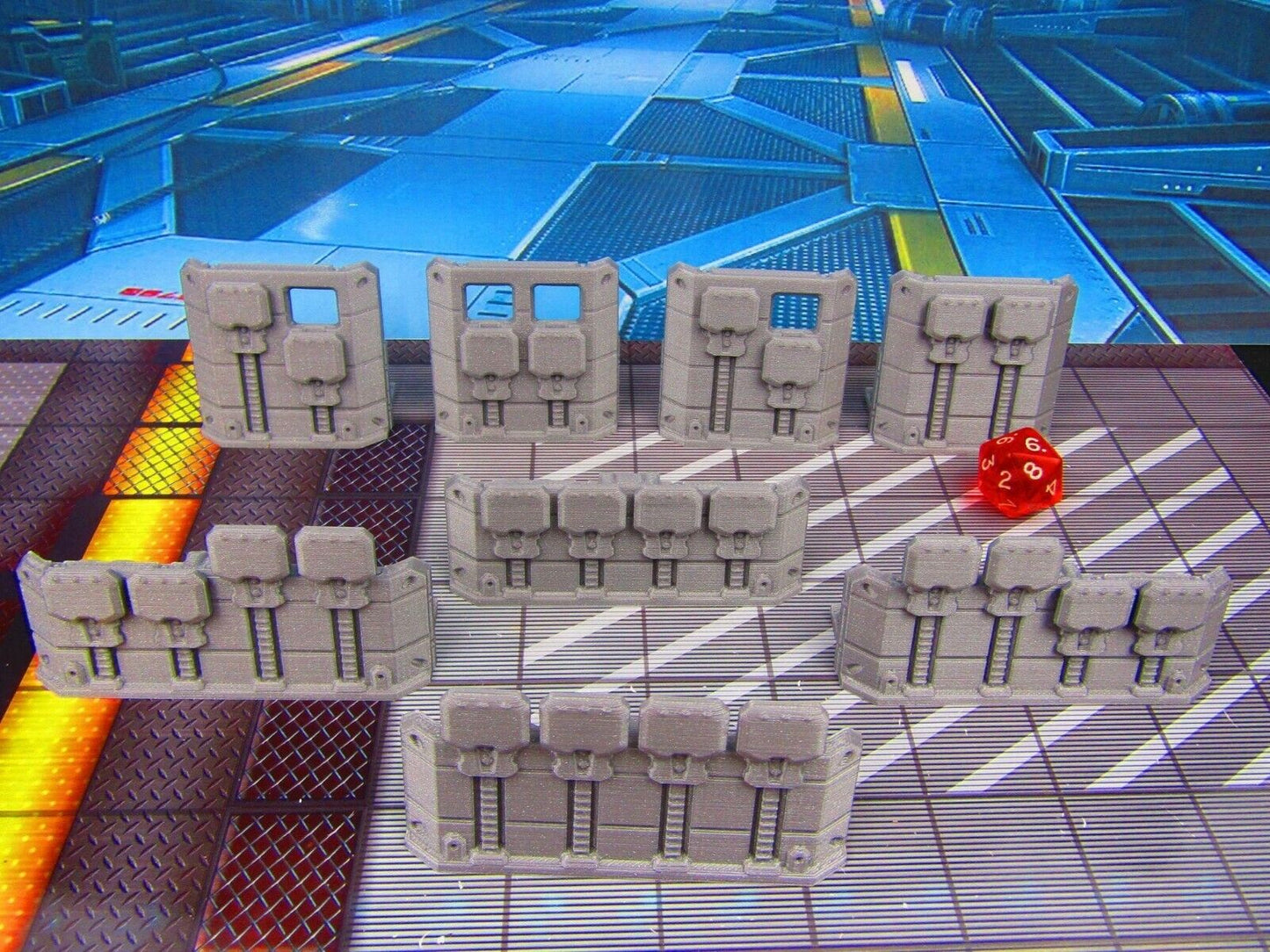 8 Piece Battlefield Bullet Shields Quick Deployment Barriers Scenery 3D Print
