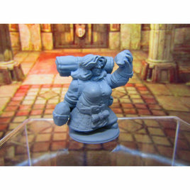 Female Dwarven Artificer Archaeologist Mini Miniature Dwarf 3D Printed Model