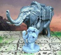 
              2 Piece Travelling Merchant w/ Pack Elephant Mini Miniature Figure 28-32mm D&D
            