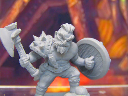 Dwarven Berserker Barbarian Viking Mini Miniatures 3D Printed Model 28/32mm