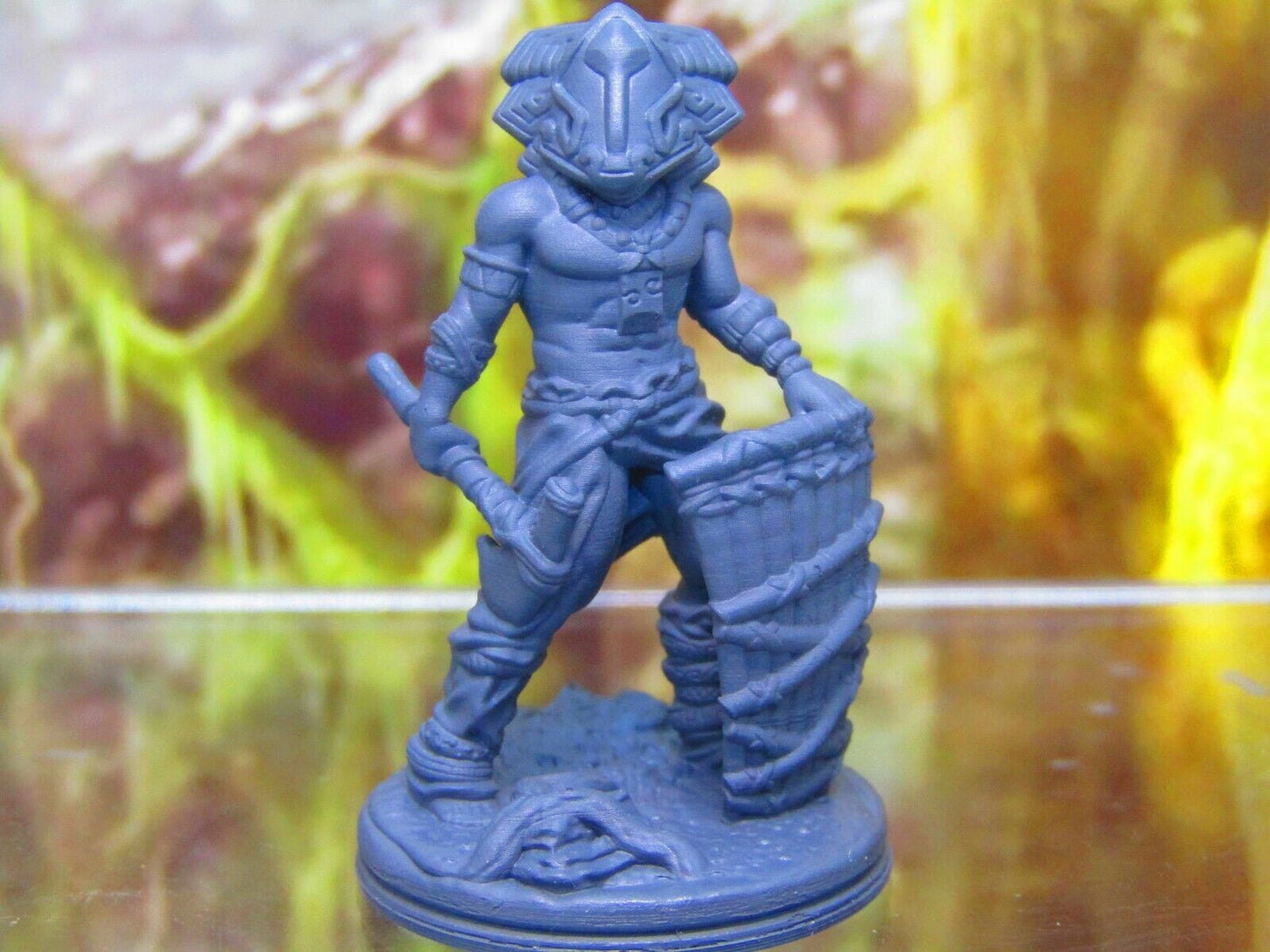 Masked Tribal Jungle Warrior Lizard Warrior Miniature Figure 3D Printed Model