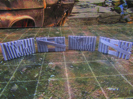 4pc Scrap Metal Junkyard Barricade Walls Scatter Terrain Scenery Wasteland
