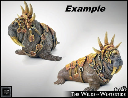 Walrus God & Walrus Folk Miniature Mini Figure Tabletop Game Piece D&D