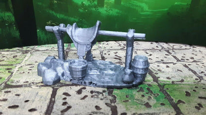 4 Piece Camp Set Cooking Fire, Hitch Post, Miniature Dungeons & Dragons 28mm