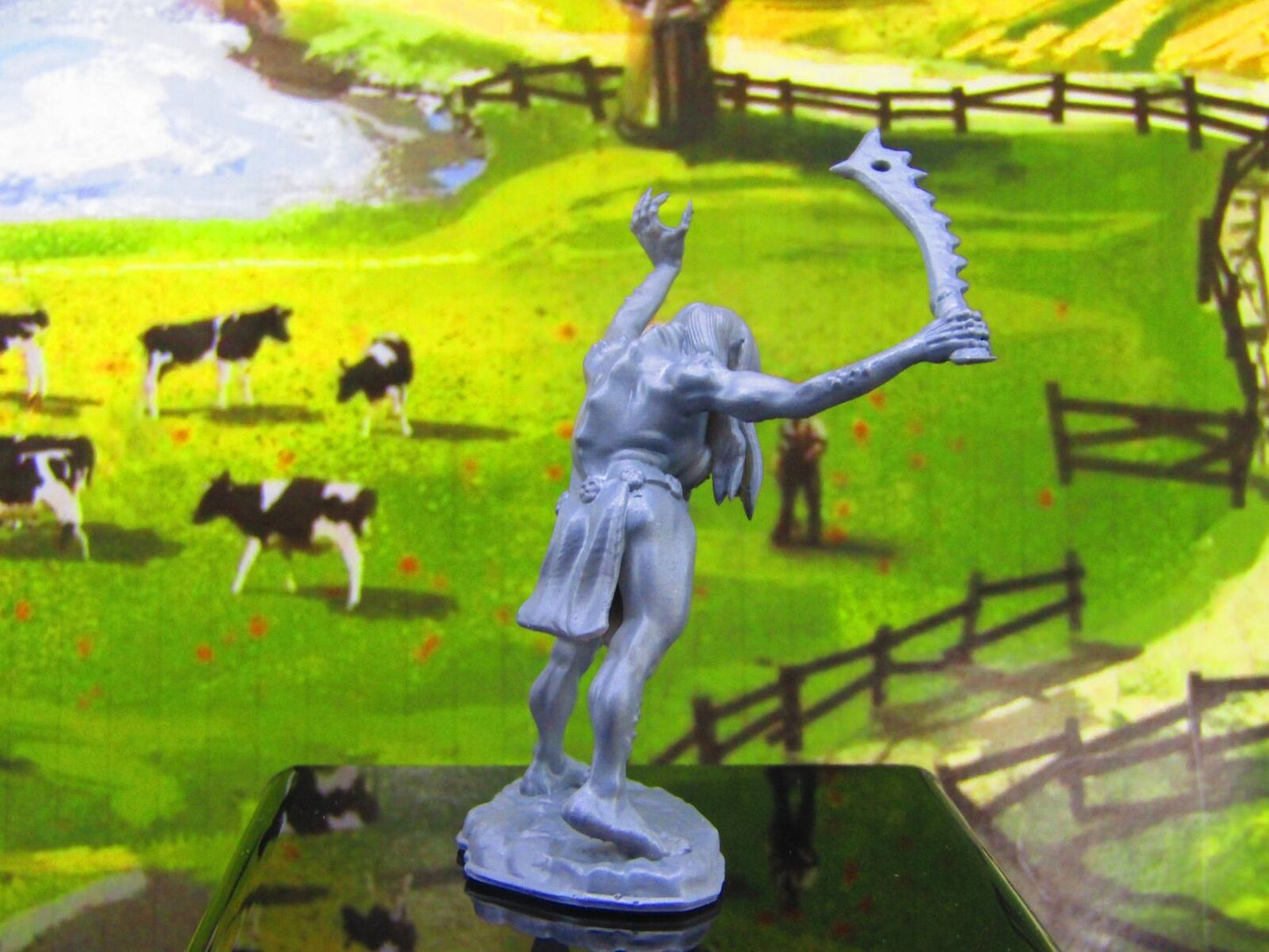 Female Troll Hag W/ Sawtooth Sword Monster Encounter Mini Miniature Model