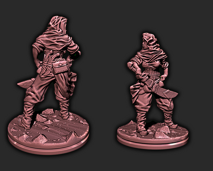Female Rogue Hero Desert Themed Mini Miniature Figure Tabletop D&D 3D Resin