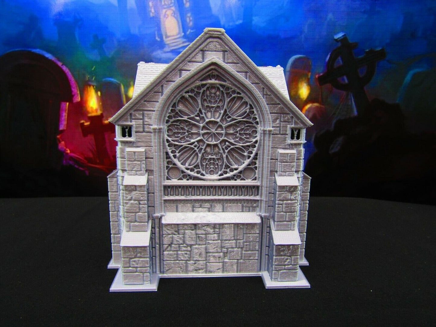 Creepy Gothic Church for Graveyard / Cemetary Scatter Terrain Scenery 3D Print