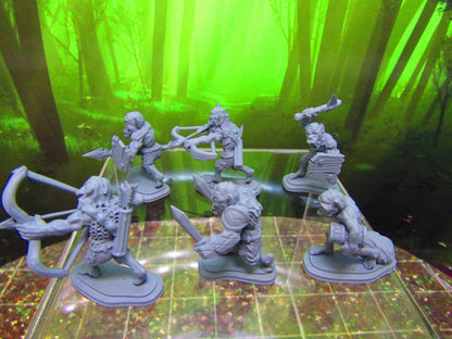 6pc Swamp Goblin Mob Set Mini Miniature 3D Printed Model 28/32mm Scale
