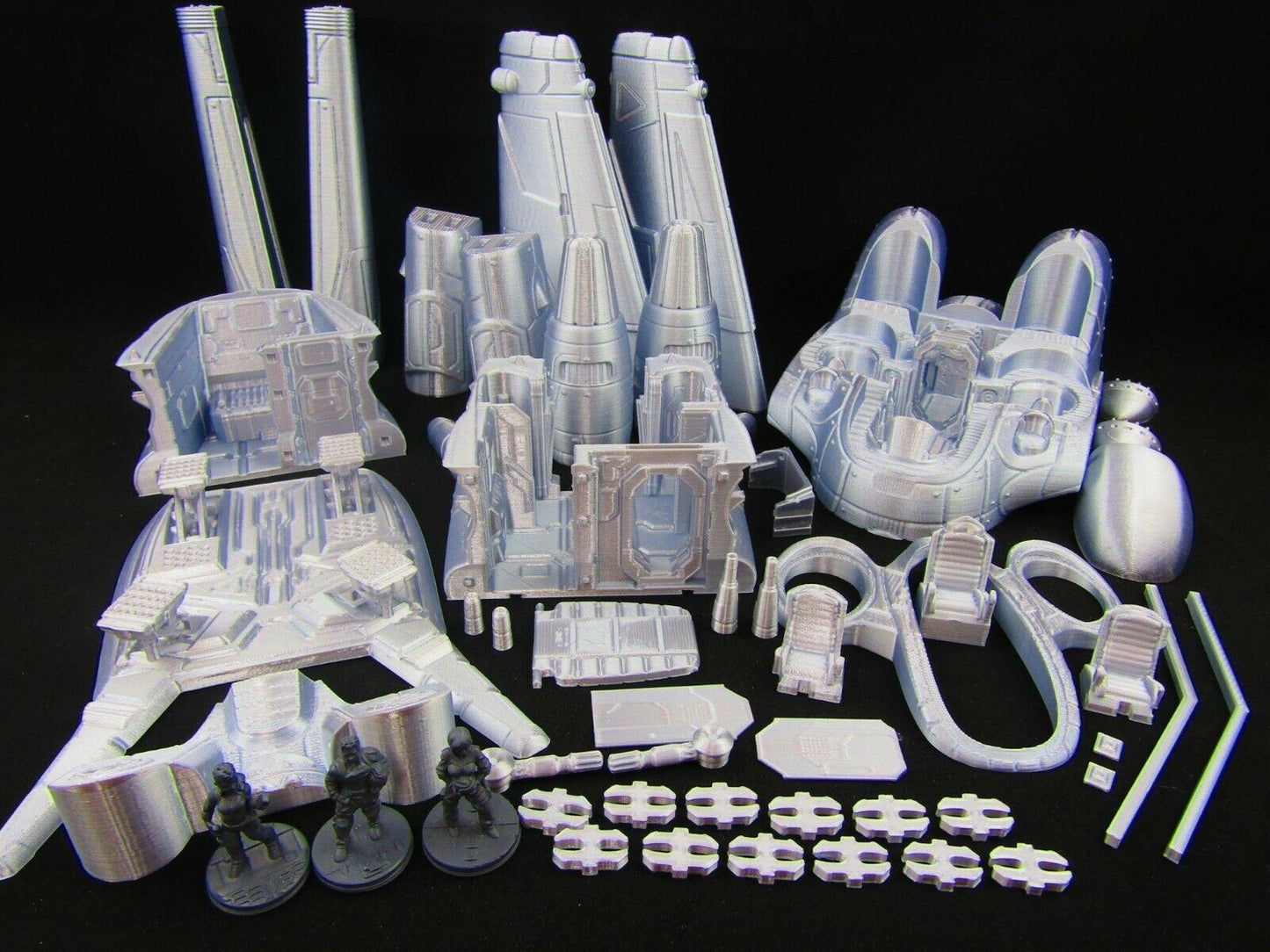 Large Modular Starfighter "Sparrowhawk" Space Ship W/ Pilot Minis Scenery SciFi