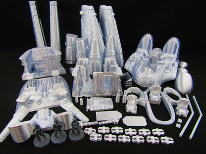 Large Modular Starfighter "Sparrowhawk" Space Ship W/ Pilot Minis Scenery SciFi